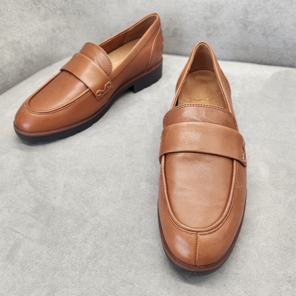 Vionic Dress Loafers 10 Brown Leather Cleo Classic Comfort Arch Support New $160 - Picture 6 of 13